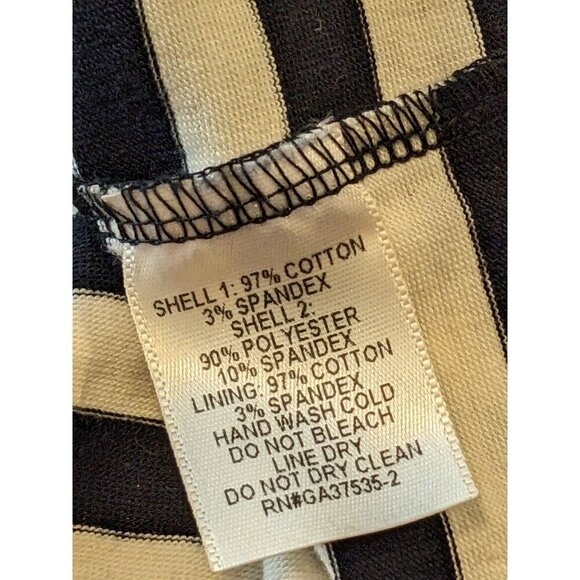 Monteau Los Angeles Womens L Sleeveless Striped Top Black White Faux Croc Trim - Picture 7 of 7